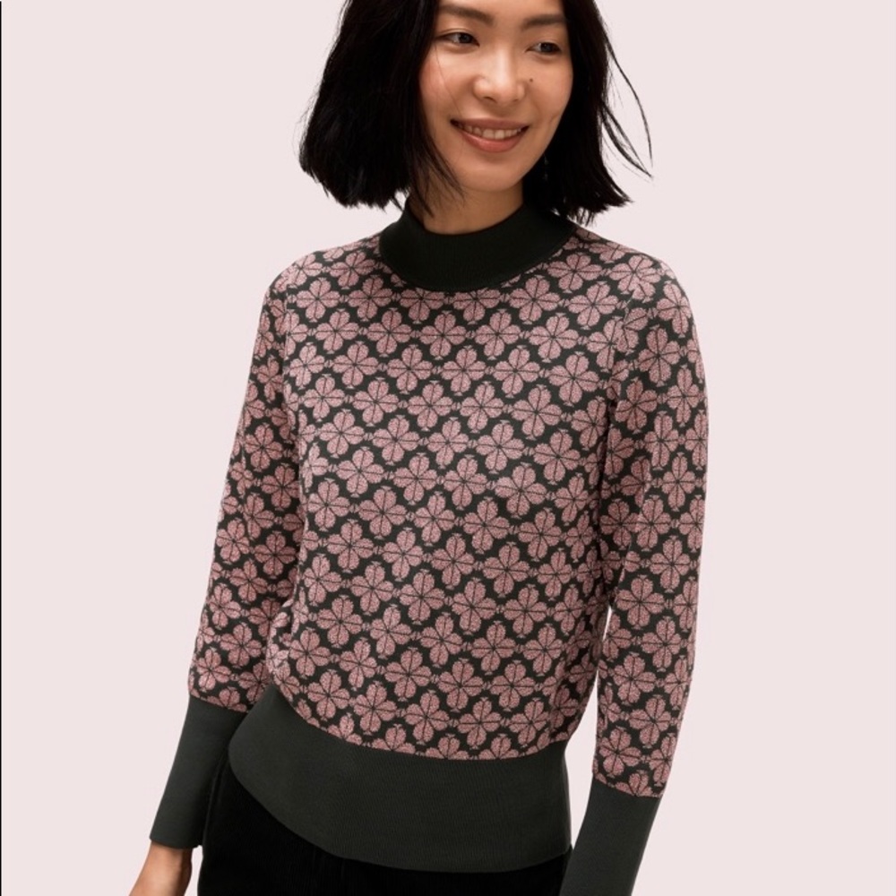Kate Spade Flower Turtleneck in Spruce